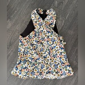 Veronica Beard Multicolor Floral Peplum Top
